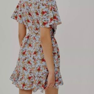 Top Shop Blue floral Wrap Dress NWOT